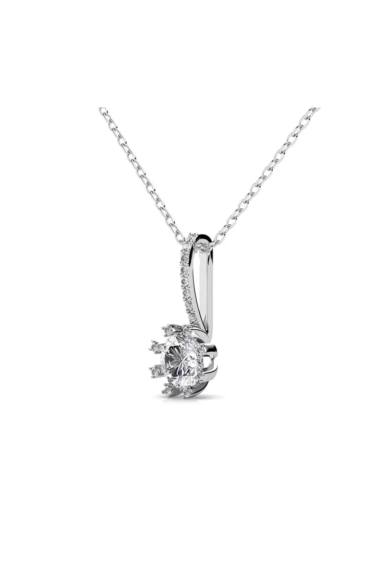 Floral Sun Pendant WG - Kalung Crystal Swarovski by Her Jewellery