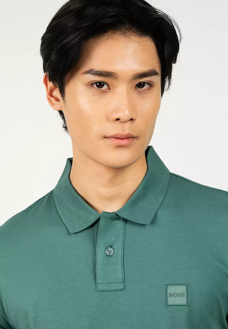 Logo Patch Slim Fit Polo Shirt - BOSS Orange