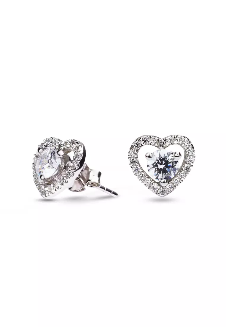 Cubic zirconia white hot sale gold earrings