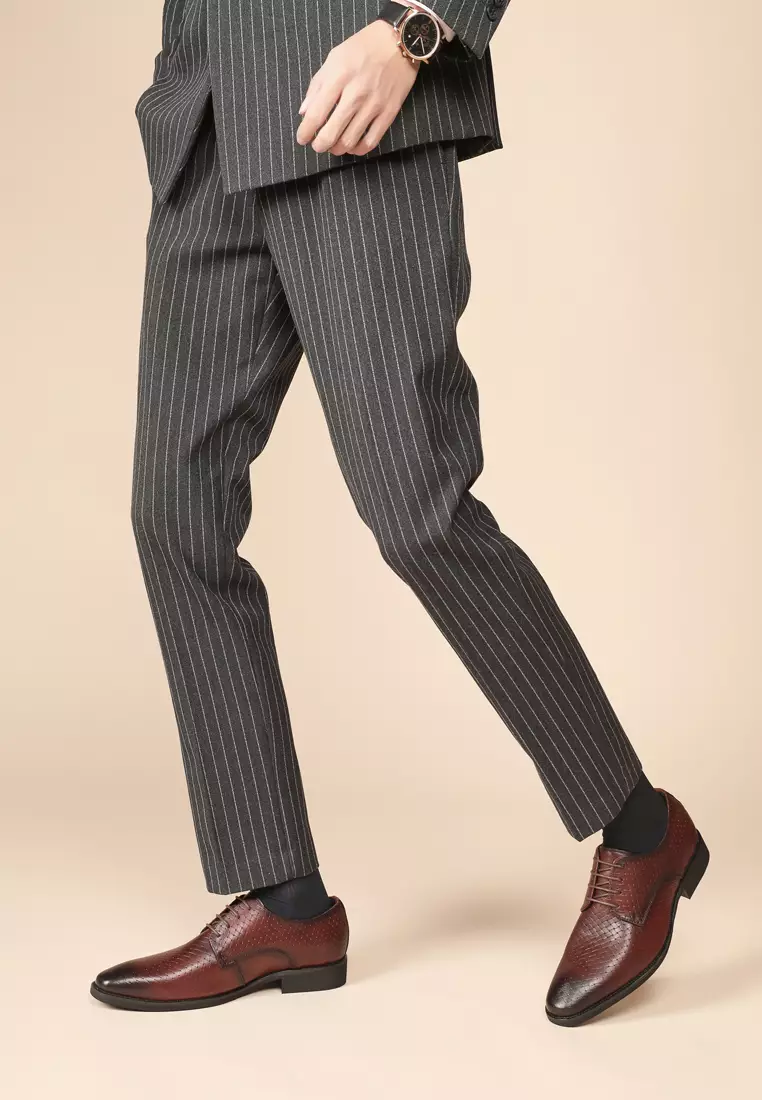 Embossed Grain Leather Derby Shoes KB21018-5