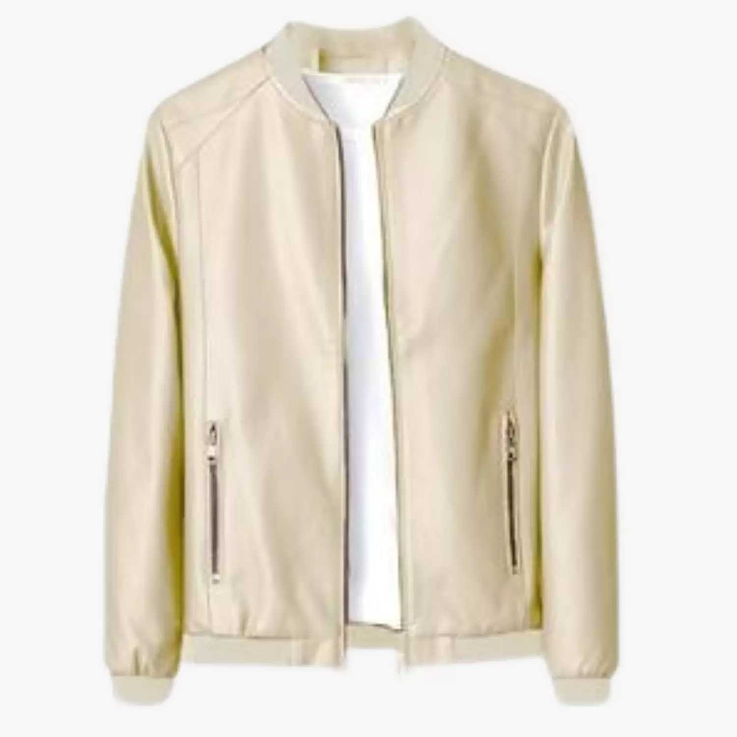 Jaket Kombinasi Kulit Sintetis A166 KREM