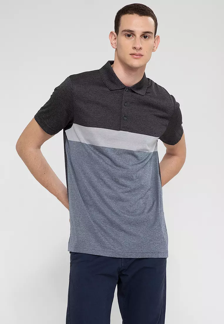 Tri color online polo shirt