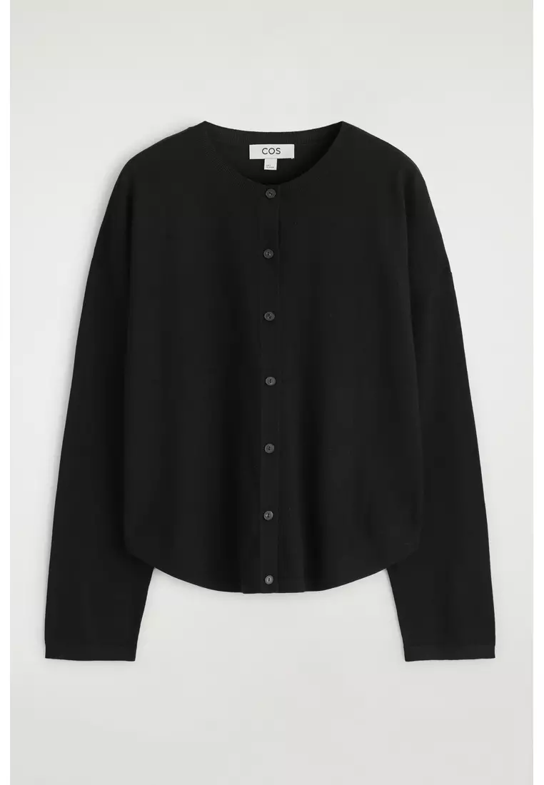 CIRCLE-CUT MERINO WOOL CARDIGAN