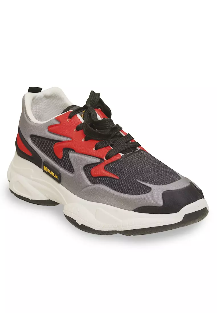 Anando Sepatu Sneakers Olahraga Pria Desain Ringan Sport Shoes Casual Running Material Leather ORIGINAL - Red