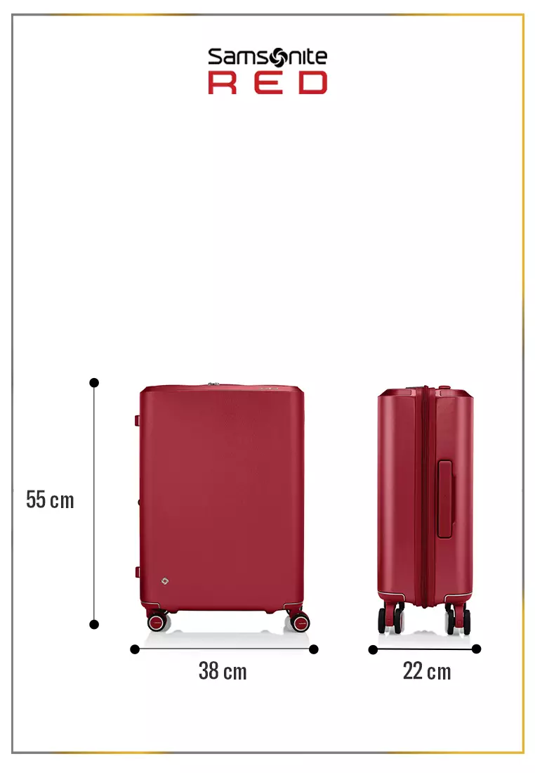 Samsonite Koper Evoa Z Cabin Red + Foldable Luggage Cover Cabin