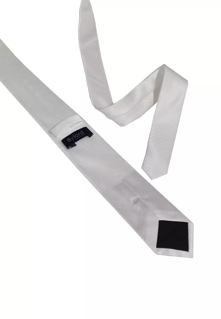 Byford Mens Micro Polyester Neck Tie 6.5 - 3026004A-90White