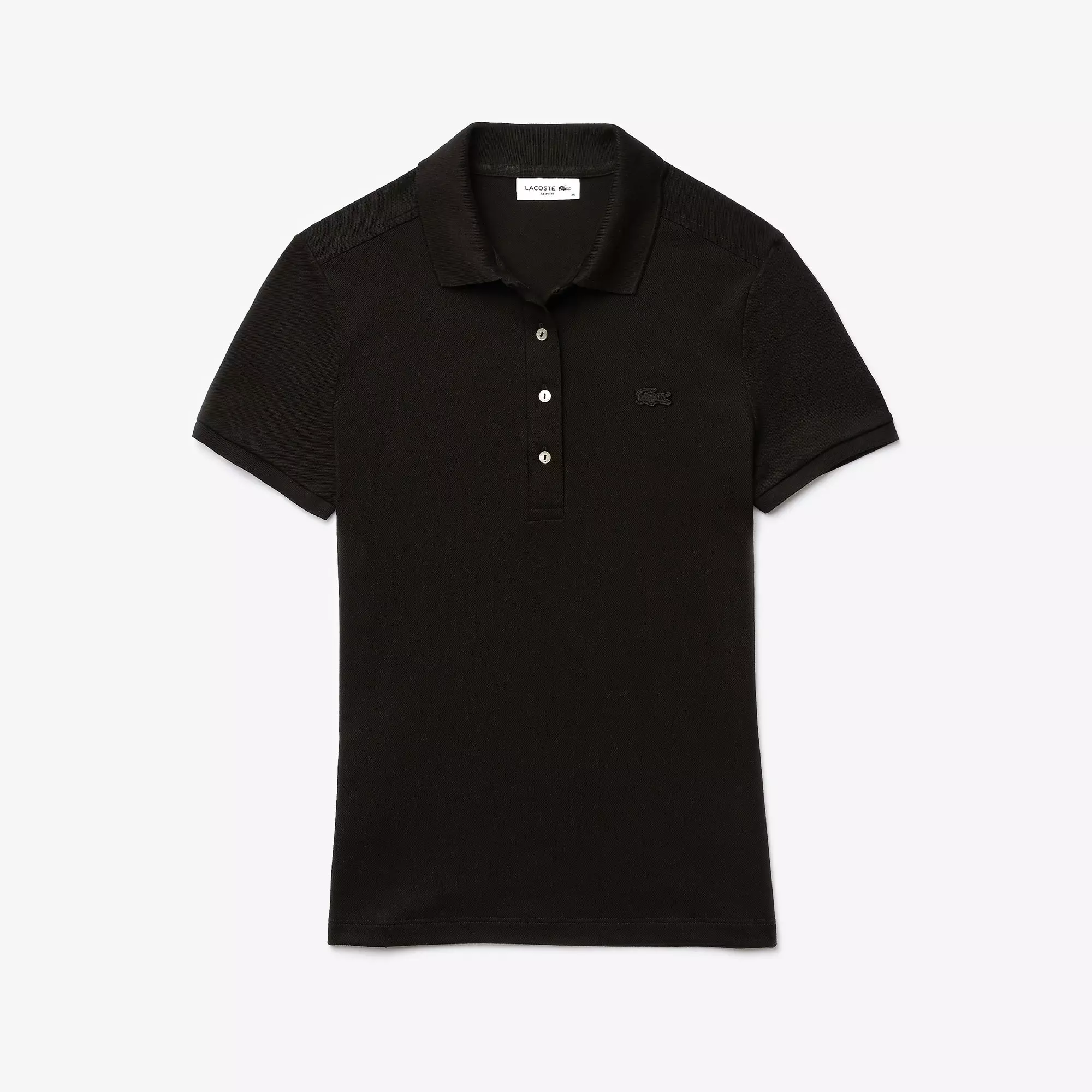 Women's Lacoste Slim fit Stretch Cotton Piqué Polo Shirt - Black