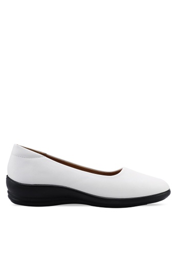 Louis Cuppers 白色 Faux Leather Ballerina Flats A6D00SH2DF4C00GS_1