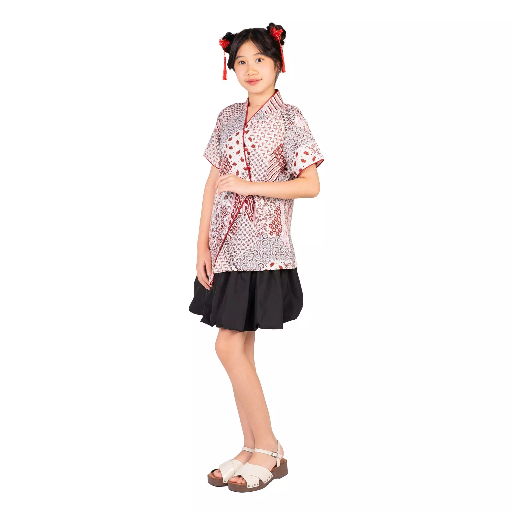 Blouse Batik Anak Perempuan - Bhatara Batik Vania - Atasan Batik Modern Lengan Pendek