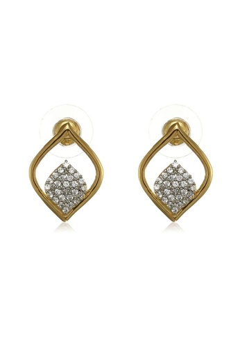 estele gold Estele Gold & Rhodium Plated CZ Leaf Designer Stud Earrings for Women/Girls 091CEAC2AEE728GS_1