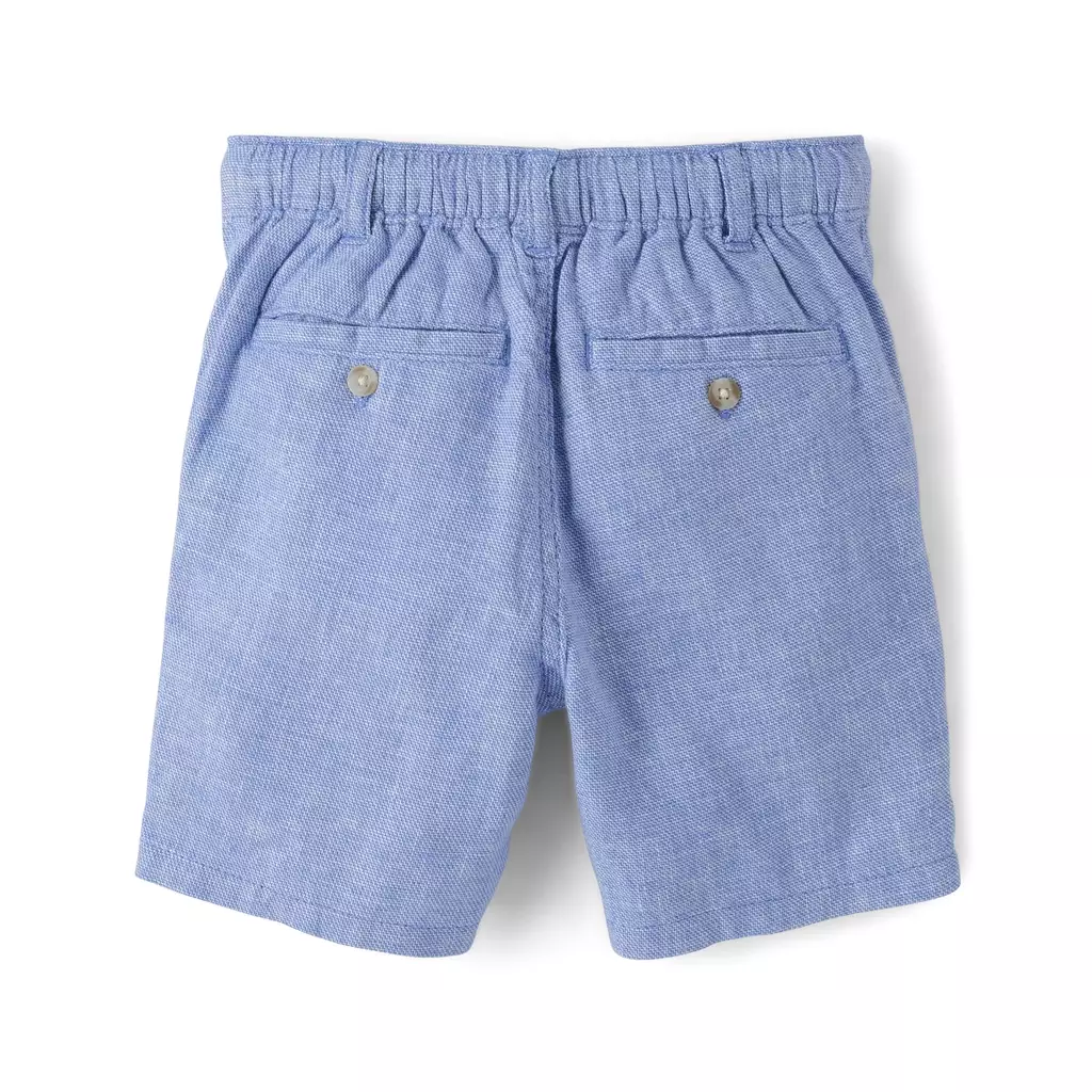 Unisex Kids Linen Blend Pull On Shorts - Celana Pendek Bayi Laki (Biru)