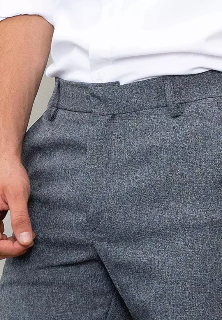 Houseofcuff Celana Bahan Formal kerja kantor polos Slim fit Big Size Medium Grey Trouser