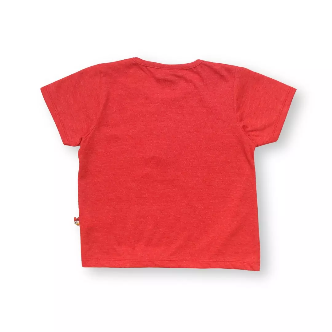 Kaos Crop Anak Perempuan Merah/ Crop T-shirt Girl Red/ Daisy Duck Good Luck