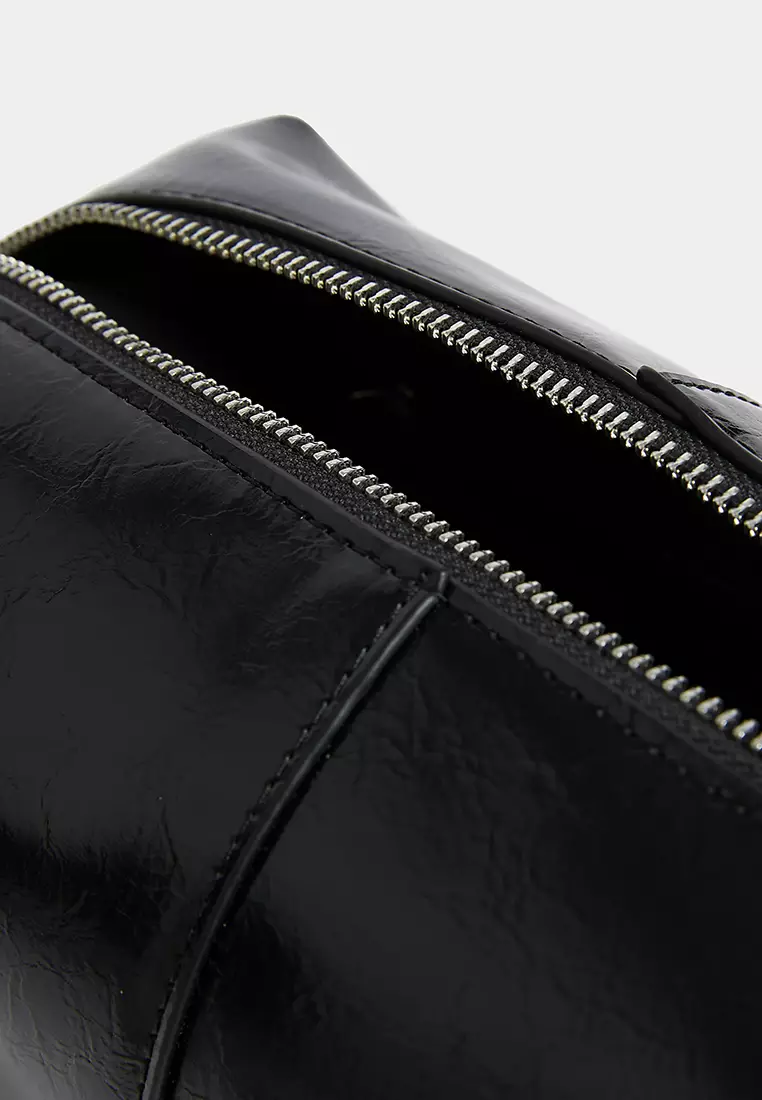 Faux Leather Metallic Cross Body Bag