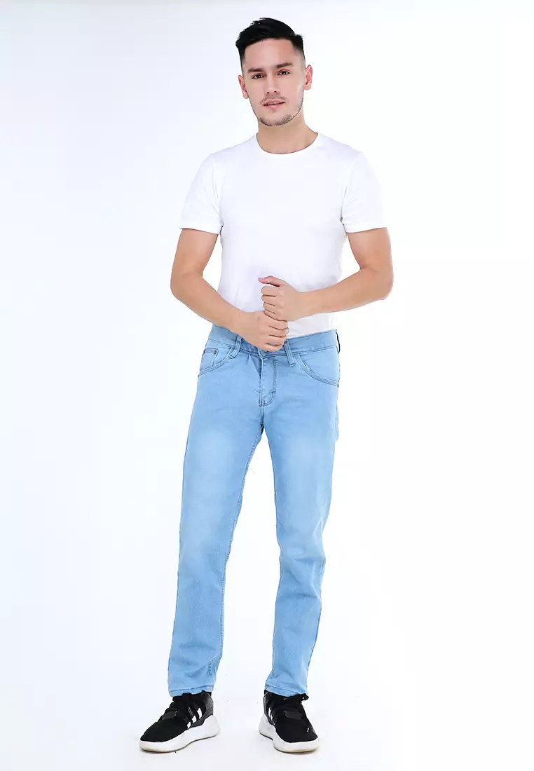 Locko Celana Panjang Denim Pria Style Casual Long Pants Material Jeans ORIGINAL - Ice