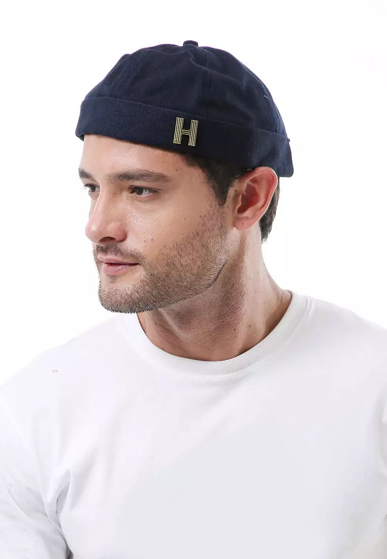 Kai Topi Peci Miki Hat Polos Pria Wanita Uniqe Design Material Cotton ORIGINAL - Navy