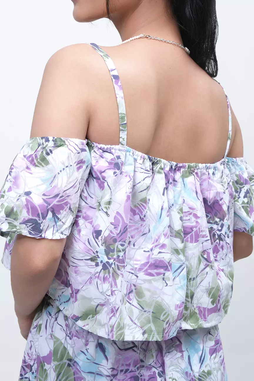 Dress Aster Purple Offwhite