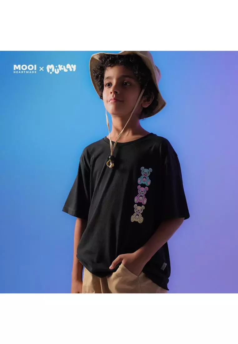 Mooi X Muklay Kaos Anak Unisex Graphic Tee Kids - Dusty Blue