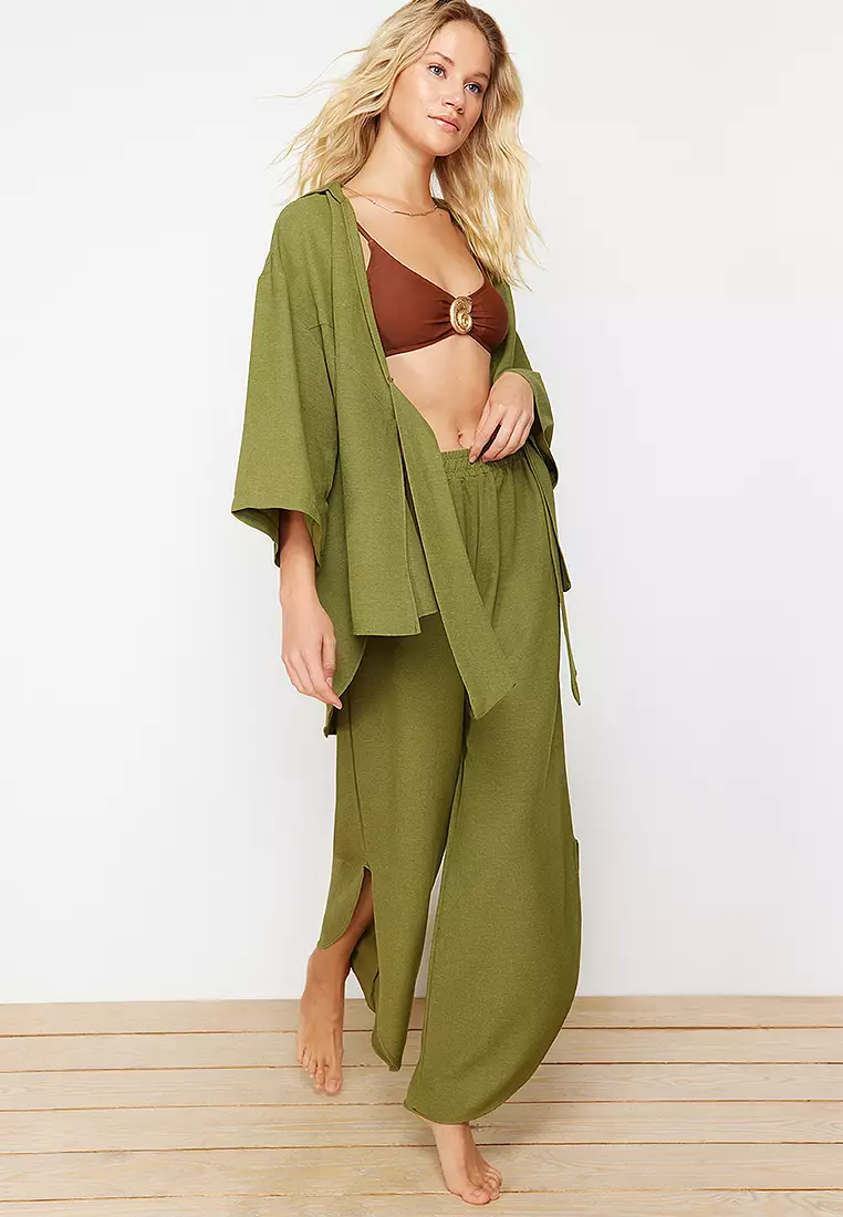 3/4 Sleeves Top & Pants Beach Set