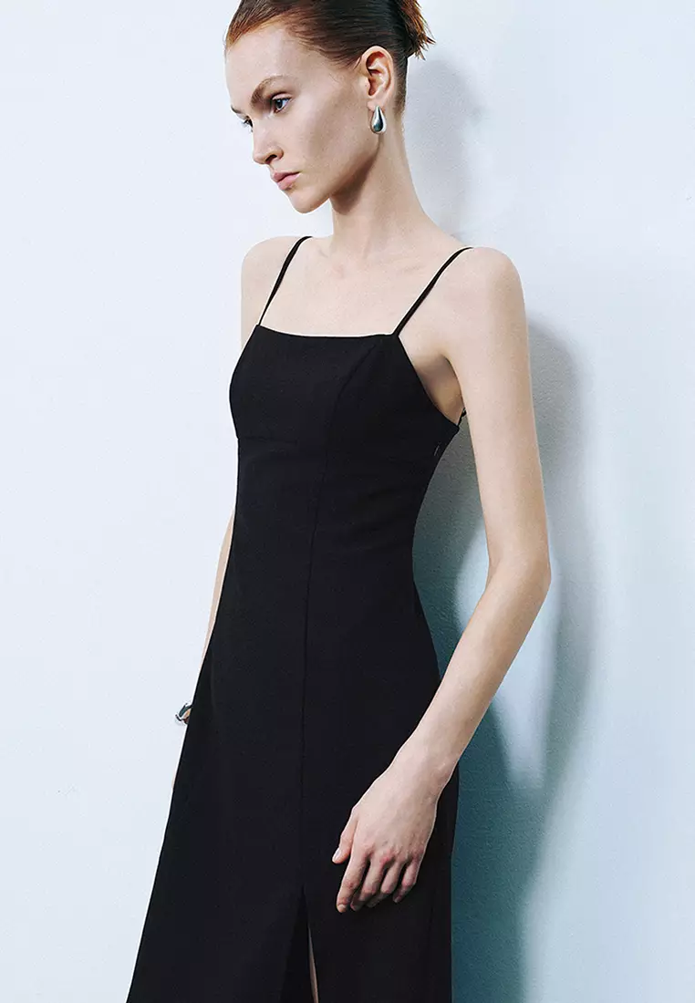 Slip Midi Dress With Slit