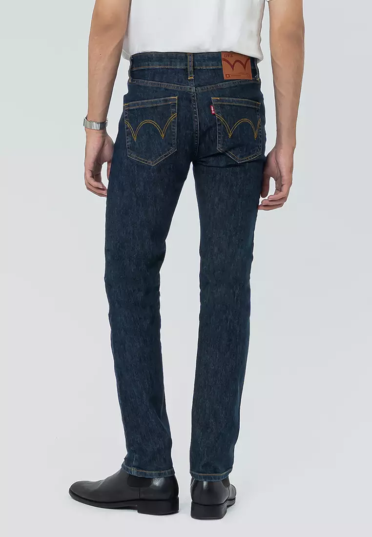 802 Slim Fit Twill Stretched Jeans NAVY Celana Denim Pria