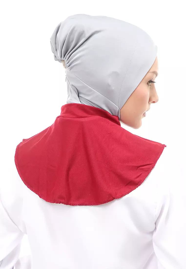 Afifah Manset Leher Polos Muslimah Casual Relaxed Fit - Maroon