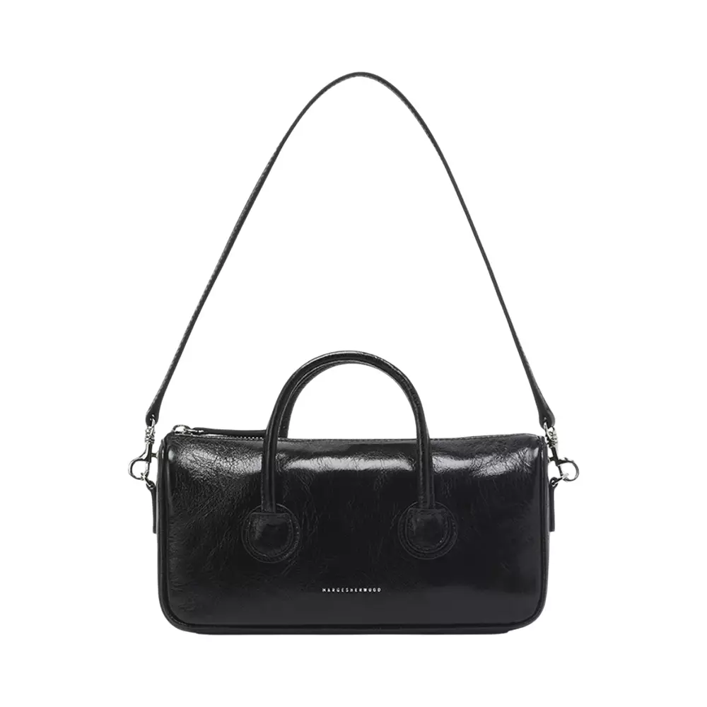 [Margesherwood ] / ☆ ZIPPER SMALL / black crinkle Jual Marge Sherwood Zipper Small Shoulder Bag Black Crinkle