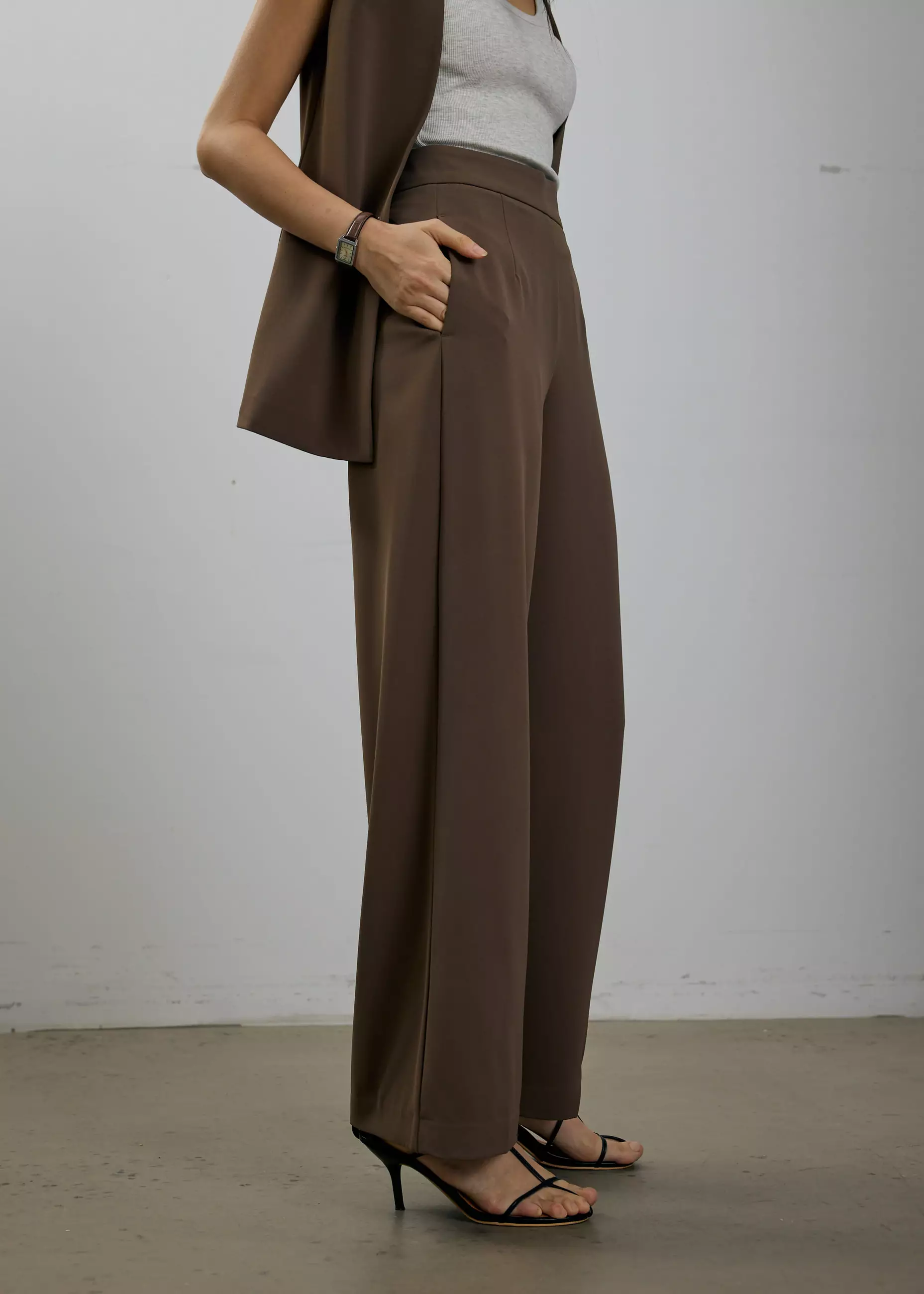Celana Panjang Wanita - Leggy™ Moira Regular Super High Waist Straight Leg Pants