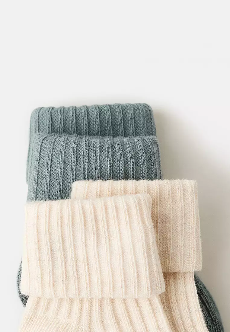 2 Pack Ribbed Socks