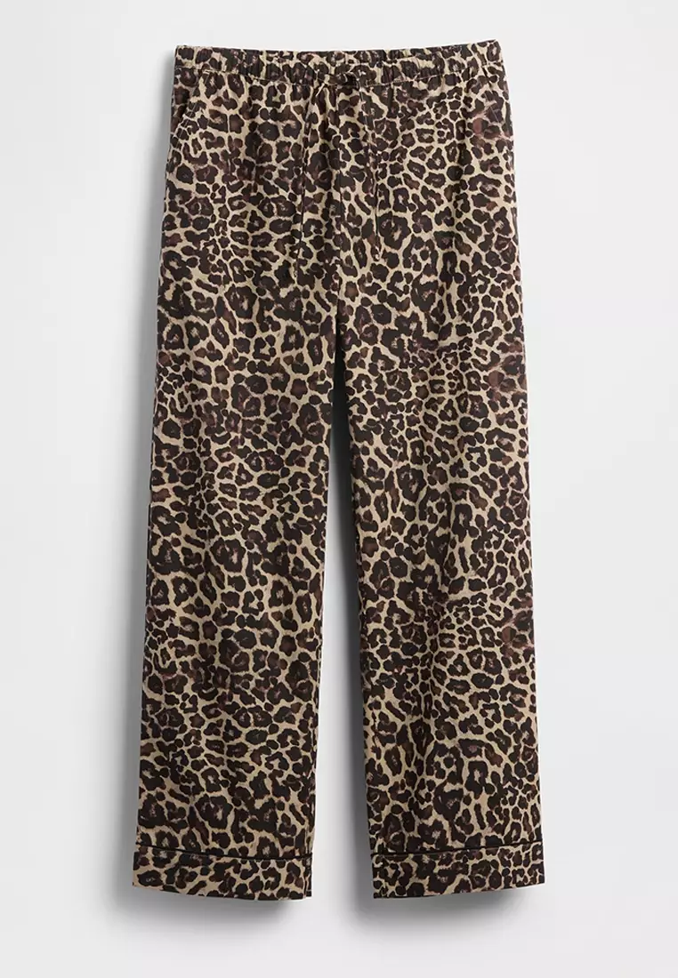 Leopard Poplin Pyjama Pants
