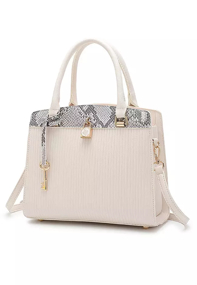 White faux discount leather top
