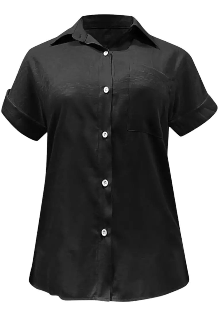 New Top Cotton And Linen Pocket Short-Sleeved Shirt