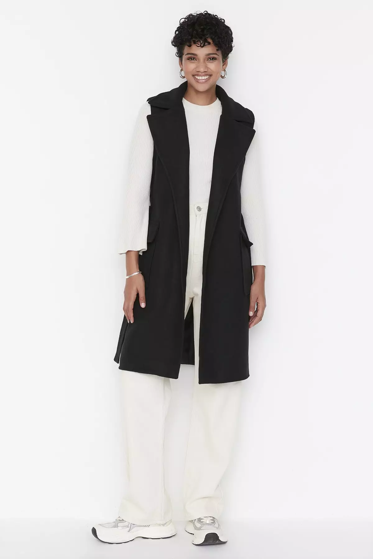 Waist length black jacket sale