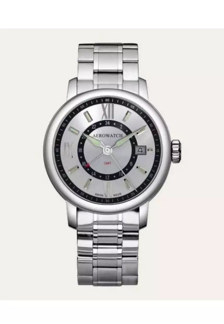 Buy Aerowatch AEROWATCH RENAISSANCE SILVER GMT 40mm A44937AA09M
