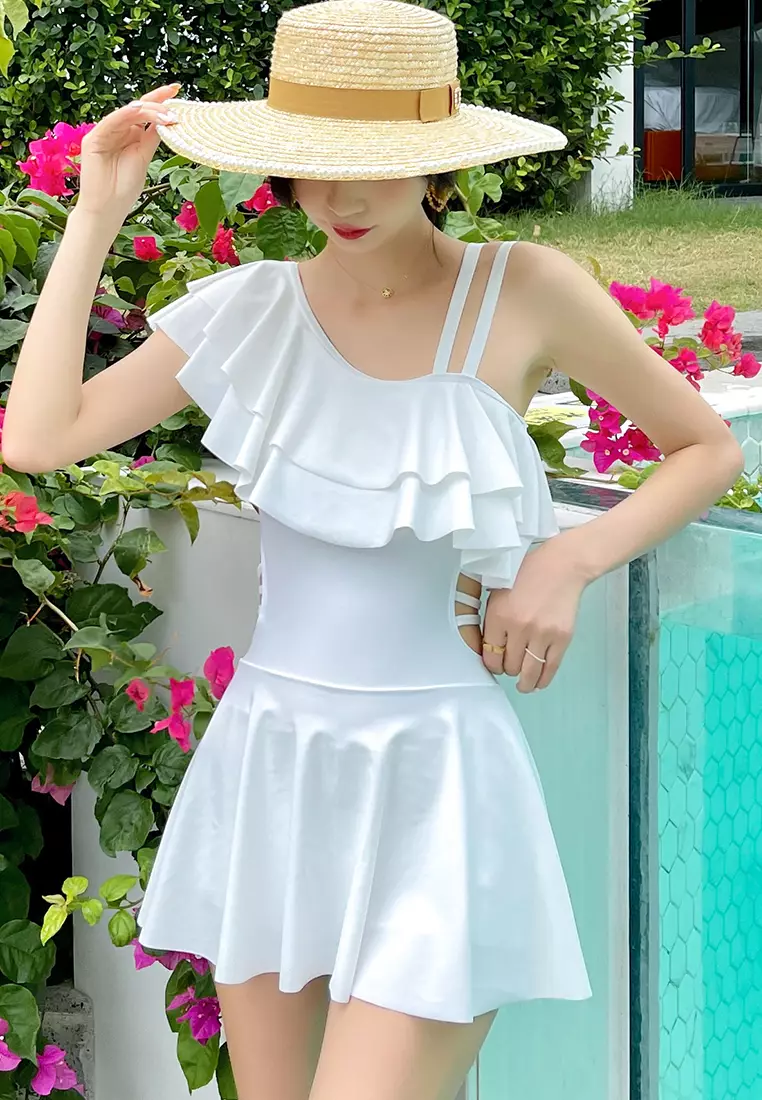 Buy A IN GIRLS One Shoulder Ruffled One Piece Swimsuit 2024 Online