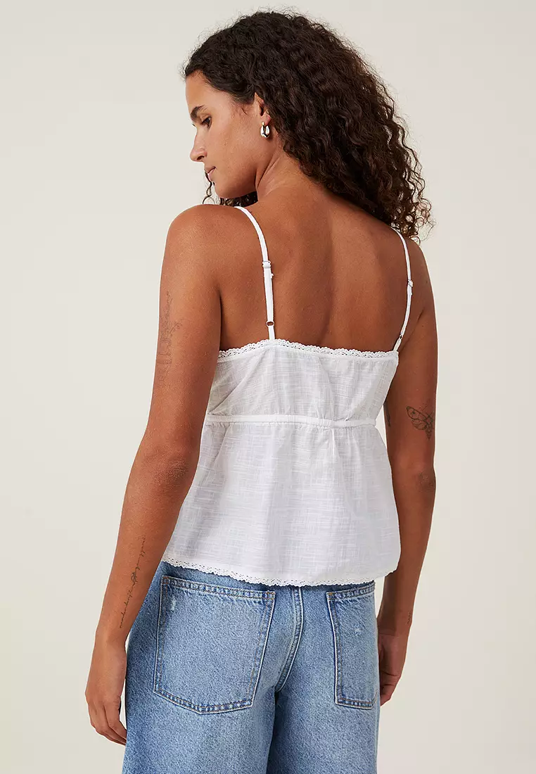 Lace Straight Neck Cami Top