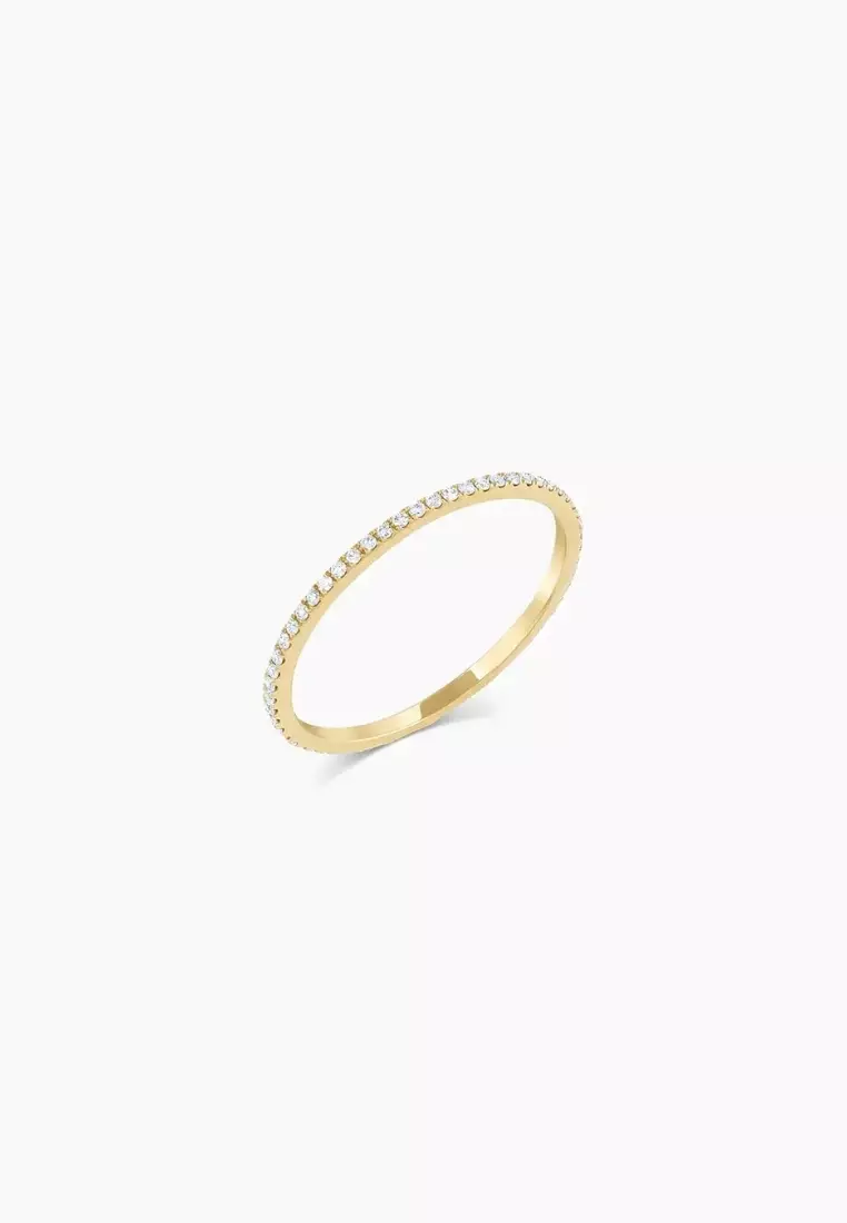 Amato Slim Diamond Full Eternity 18K Gold Ring