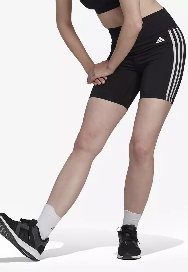 training essentials 3 stripes high waisted running short leggings