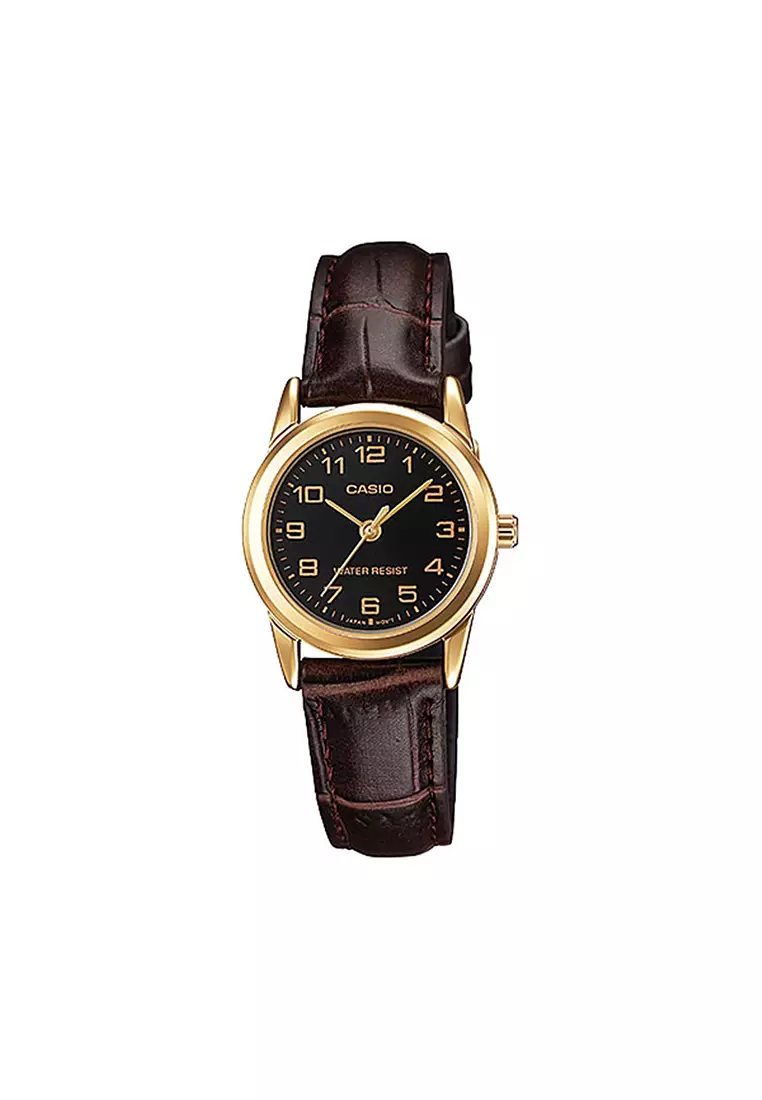 網上選購Casio Women's Analog Watch LTP-V001GL-1B Brown Leather