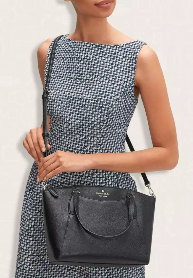 Kate Spade Monica Satchel Pebbled Leather Black