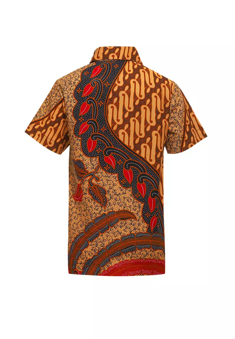 Hem Anak Batik Laki Laki Anjello Brown Lengan Pendek