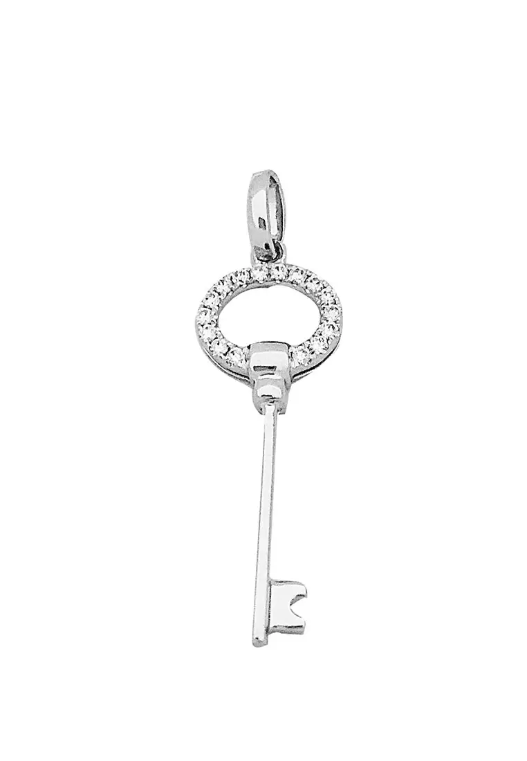 White gold hot sale key pendant