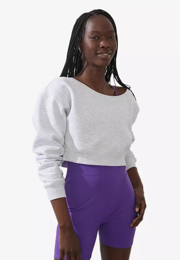 Off the store shoulder crop jumper