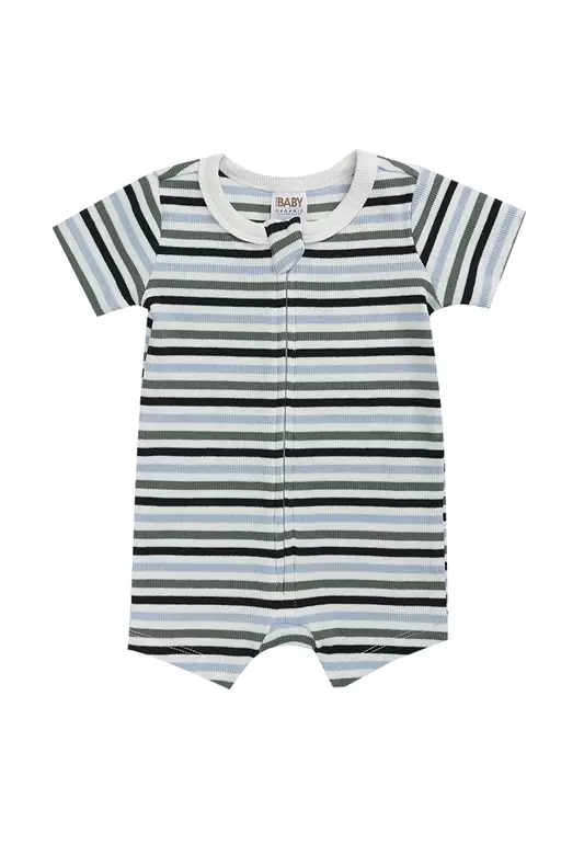 The Short Sleeves Zip Romper