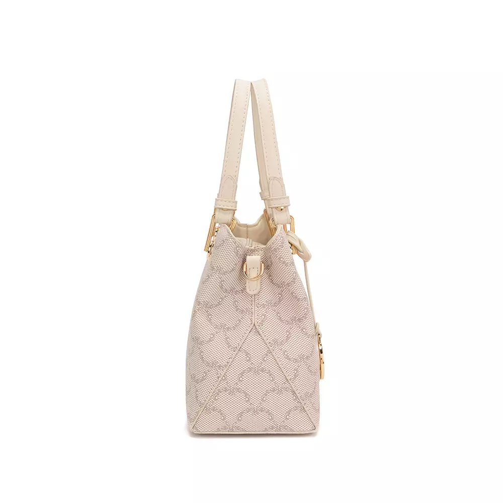 En-ji Gida Handbag Wanita Warna Cream