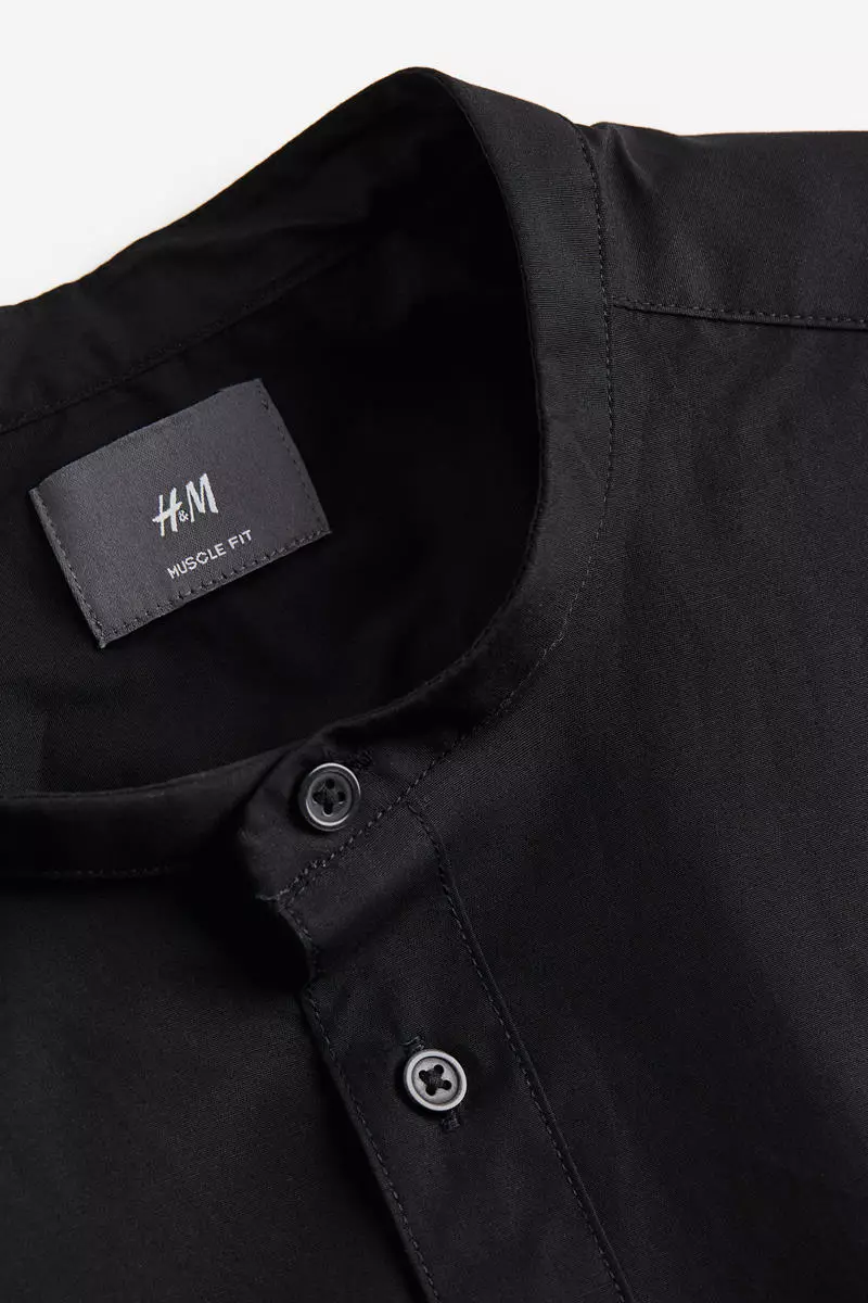 Mandarin collar shirt h&m 2025