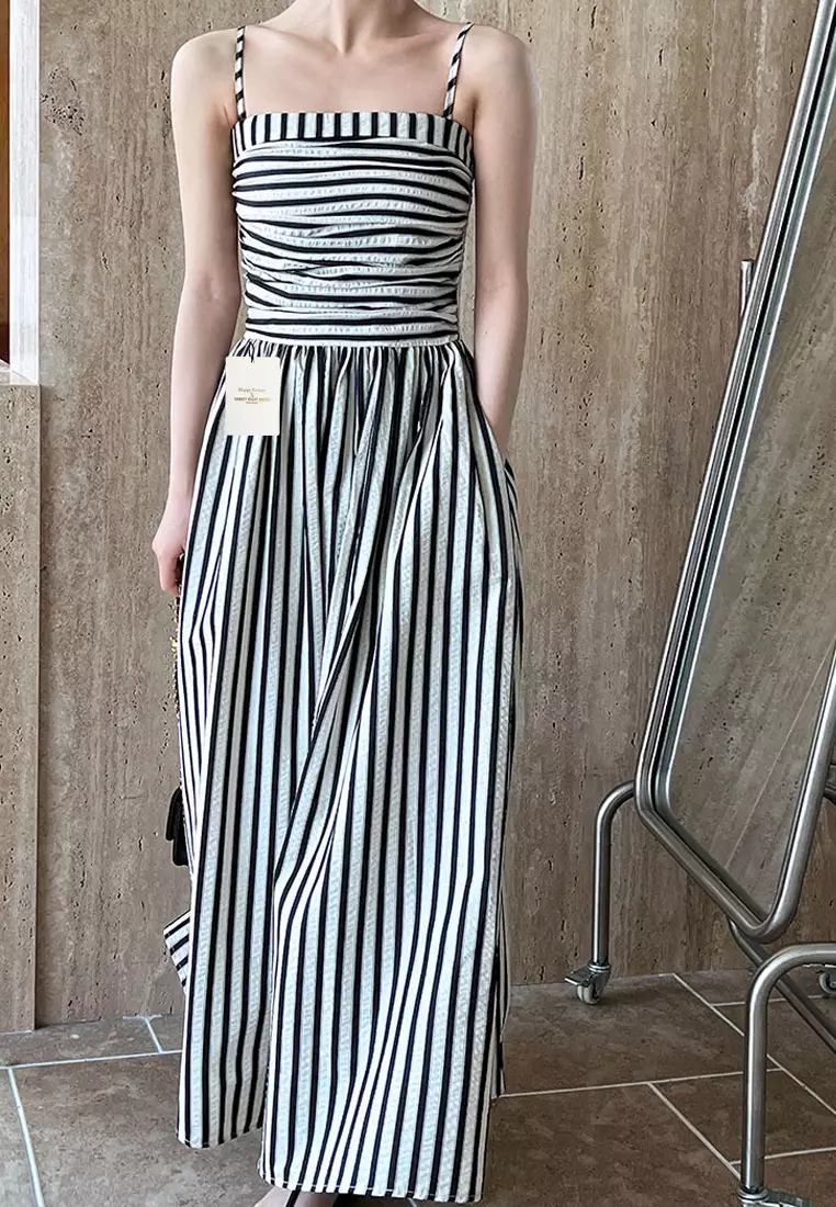 Contrast Stripe Slip Dress YX3226