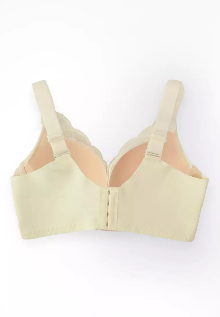 Beige Lace Front Snap Nursing Bra