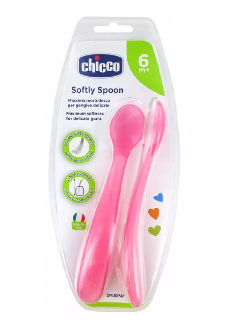 Baby Soft Silicone Spoon 6m+ 2pcs - Girl