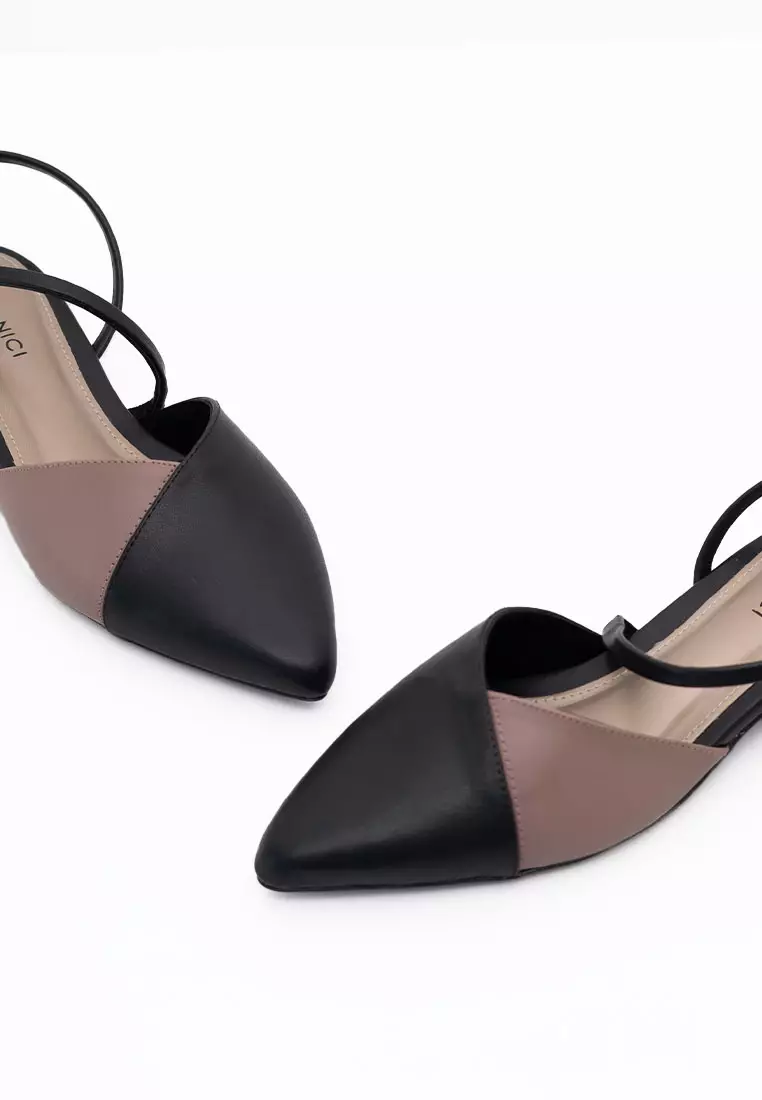 VIVI NICI - Auristela Sepatu Sandal Mules Hak 2 Cm Black/Purple